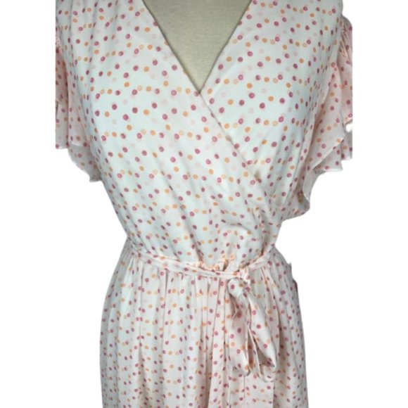 *SOLD* Rachel Parcell Flutter Sleeve Dot Dress NWT - Picture 3 of 6